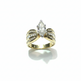 Ladies .87ct marquise shape gold engagement ring