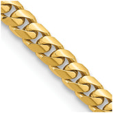 14K 24 inch 5mm Solid Miami Cuban Link with Lobster Clasp Chain