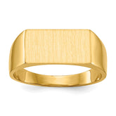 14k 13.0x7.0mm Closed Back Signet Ring
