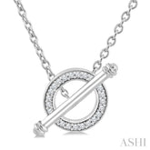 1/8 Ctw Circle Toggle Round Cut Diamond Fashion Necklace in 10K White Gold
