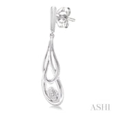 1/50 Ctw Round Cut Diamond Fashion Earrings in Sterling Silver
