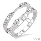 1/3 Ctw Round Cut Diamond Insert Ring in 14K White Gold