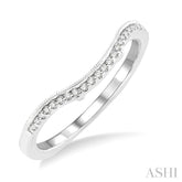 1/10 Ctw Round Cut Diamond Wedding Band in 14K White Gold