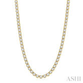 15 Ctw Round Cut Diamond Tennis Necklace in 14K Yellow Gold