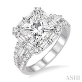 1 1/3 Ctw Diamond Semi-mount Engagement Ring in 14K White Gold