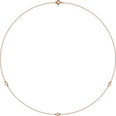 14K Rose Gold 1/5 CTW Natural Diamond 3-Station 18" Necklace