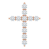 14K Rose Gold 3/8 CTW Natural Diamond Cross Pendant