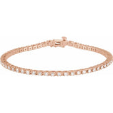 14K Rose Gold 2 1/4 CTW Lab-Grown Diamond Line 7 1/4" Bracelet
