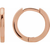 14K Rose Gold Hinged 12.5 mm Hoop Earrings