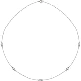 14K White Gold 1/2 CTW Lab-Grown Diamond 5-Station 18" Necklace