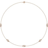 14K Rose Gold 3/4 CTW Lab-Grown Diamond 5-Station 18" Necklace