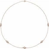 14K Rose Gold 1 CTW Lab-Grown Diamond 5-Station 18" Necklace