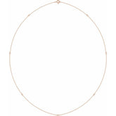 14K Rose Gold 1/4 CTW Lab-Grown Diamond 7-Station 24" Necklace