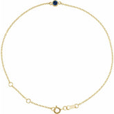 14K Yellow Gold Natural Blue Sapphire Bezel-Set Solitaire 6 1/2-7 1/2" Bracelet