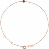 14K Rose Gold Lab-Grown Ruby Bezel-Set Solitaire 6 1/2-7 1/2" Bracelet