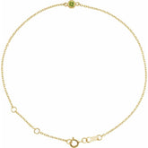 14K Yellow Gold Natural Peridot Bezel-Set Solitaire 6 1/2-7 1/2" Bracelet