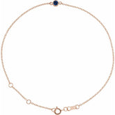 14K Rose Gold Natural Blue Sapphire Bezel-Set Solitaire 6 1/2-7 1/2" Bracelet
