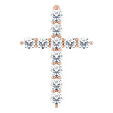 14K Rose Gold 1/4 CTW Lab-Grown Diamond Cross Pendant