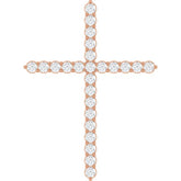 14K Rose Gold 1 CTW Lab-Grown Diamond Cross Pendant