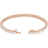 14K Rose Gold 7 CTW Lab-Grown Diamond Line 7" Bracelet