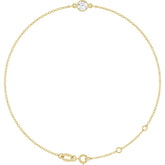 14K Yellow Gold Natural White Sapphire 6 1/2-7 1/2" Bracelet