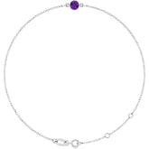 14K White Gold Natural Amethyst 6 1/2-7 1/2" Bracelet