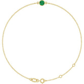 14K Yellow Gold Natural Emerald 6 1/2-7 1/2" Bracelet