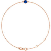 14K Rose Gold Lab-Grown Blue Sapphire 6 1/2-7 1/2" Bracelet