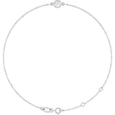 14K White Gold Natural White Sapphire 6 1/2-7 1/2" Bracelet