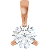 14K Rose Gold 1/4 CT Lab-Grown Diamond Pendant
