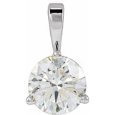 14K White Gold 5/8 CT Lab-Grown Diamond Pendant
