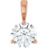 14K Rose Gold 1 CT Lab-Grown Diamond Pendant