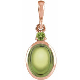 14K Rose Gold 5x3 mm Natural Peridot Pendant