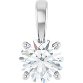 14K White Gold 3/4 CT Natural Diamond Pendant