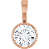 14K Rose Gold 1/3 CT Lab-Grown Diamond Bezel-Set Solitaire Pendant