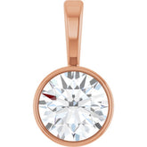14K Rose Gold 1/2 CT Lab-Grown Diamond Bezel-Set Solitaire Pendant