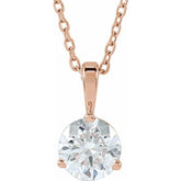 14K Rose Gold 3/4 CTW Lab-Grown Diamond 18" Necklace