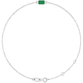 14K White Gold Natural Emerald 6 1/2-7 1/2" Bracelet