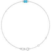 14K White Gold Natural Aquamarine 6 1/2-7 1/2" Bracelet