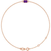 14K Rose Gold Natural Amethyst 6 1/2-7 1/2" Bracelet