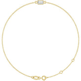 14K Yellow Gold Natural White Sapphire 6 1/2-7 1/2" Bracelet