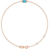 14K Rose Gold Natural Aquamarine 6 1/2-7 1/2" Bracelet