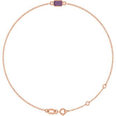 14K Rose Gold Lab-Grown Alexandrite 6 1/2-7 1/2" Bracelet