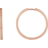 14K Rose Gold Hinged 25 mm Hoop Earrings