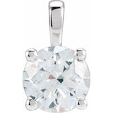 14K White Gold 1 1/2 CT Natural Diamond Pendant
