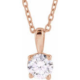 14K Rose Gold 1 1/2 CT Lab-Grown Diamond 18" Necklace