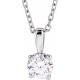 14K White Gold 1/3 CT Lab-Grown Diamond 18" Necklace