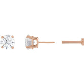 14K Rose Gold 1/3 CT Lab-Grown Diamond Earring