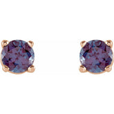 14K Rose Gold Lab-Grown Alexandrite Earring
