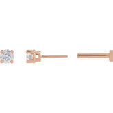 14K Rose Gold 1/10 CT Lab-Grown Diamond Earring